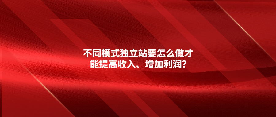 不同模式獨立站要怎么做才能提高收入、增加利潤?