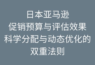 日本亞馬遜促銷預(yù)算與效果評估
